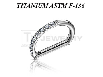 Кликер из титана Ti Metal с фианитами