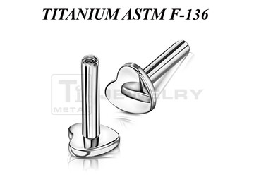 Основа для лабрета из титана Ti Metal сердце