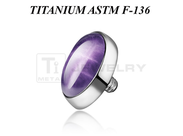 Накрутка из титана Ti Metal овальный аметист