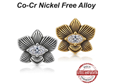 Вставка Steel and Silver орхидея