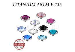 Накрутка из титана со стразом в лапках Накрутка из титана со стразом в лапках