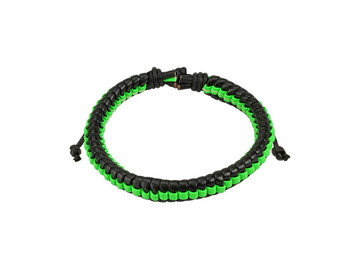 Браслет из кожи зелёный луч