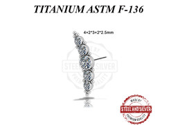 Вставка титановая Steel and Silver с кластером Swarovski