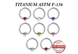 Кольцо из титана Steel and Silver с премиальным кристаллом