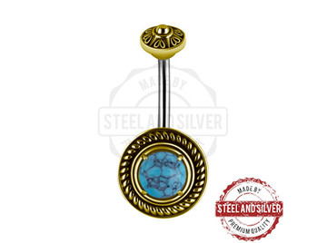 Банан Steel and Silver бирюза в обрамлении