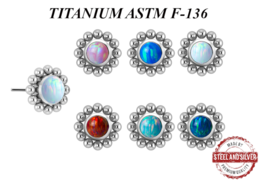 Вставка титановая Steel and Silver с опаловым кластером Вставка титановая Steel and Silver с опаловым кластером