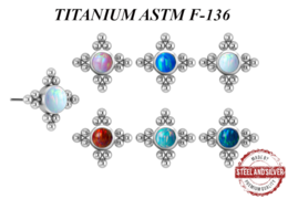 Вставка титановая Steel and Silver с опаловым кластером Вставка титановая Steel and Silver с опаловым кластером
