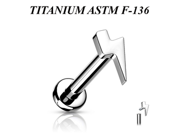 Лабрет титановый молния